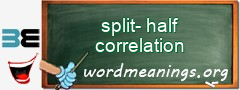 WordMeaning blackboard for split-half correlation